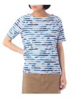 ソフト天竺カモフラボーダーカットソー/ブルー(792)