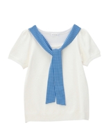 ドットストール風デザインニット/オフホワイト(003)