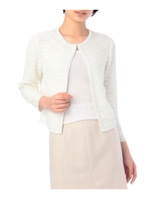 ノーカラージャケット風ラメカーディガン/オフホワイト(003)