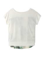 リーフメッシュ切り替えカットソー/ホワイト(501)