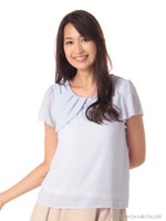 リボンディテールブラウス/ネイビー