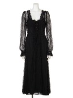 レースガウンSETマキシワンピース/ブラック