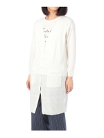 ロング丈Vネックニットカーディガン/ブラック(019)