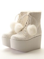 ST ポンポンレースブーツ/ピンク