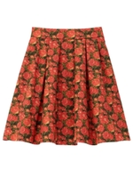 リバティプリントフレアスカート/ワインレッド(063)