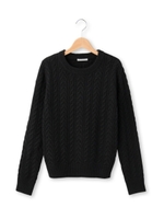 ケーブル編みニットプルオーバー/キャメル(041)