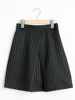 ストライプ台形スカパン/キャメル柄