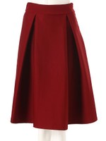 ダイバーフレアミディスカート/ボルドー