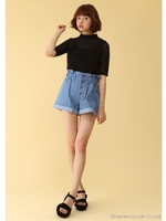 ハイネックTシャツ/アイボリー