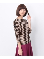 ポンチボーダードルマンカットソー/ネイビー(393)