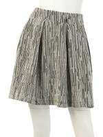 ラインカットフレアスカート/グレー