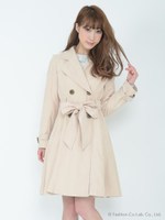 ロングフレアトレンチ/ピンク