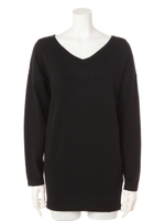 V開きニットOP/オフホワイト