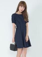 サイドスピンドルワンピース/ベージュ