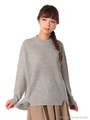 サイドスリットミニハイネックニットプルオーバー/Light Gray Mixture