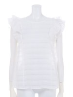 シャドーボーダー肩フリルBL/オフホワイト