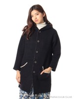 スパンブークレーダブルフェイスロングカーデ/ネイビー