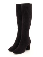 デザインヒールロングブーツ/GRAY