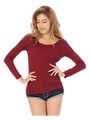 ベーシックロングTシャツ/WINE/WH