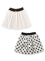 レース&ドットリバーシブルスカート/オフホワイト(003)