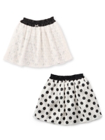 レース&ドットリバーシブルスカート/オフホワイト(003)
