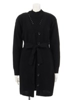 ロングカーデ×ハイネックニットワンピース・セット/オフホワイト