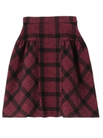 [L]切り替えブロックチェックスカート/ピンク(272)