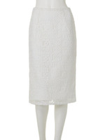 【CASUAL】エスニックレースペンシルスカート/ブラック