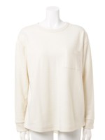 【ROSE BUD】WAFFLE C/N L/S POCKET-T/WHITE