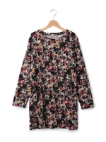 クレヨンフラワーチュニックワンピース/モスグリーン(124)