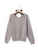 バックリボンラメニット/シルバー(006)