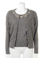 ビジューニットアンサンブル/モクグレイ