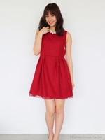 メランジツイードワンピース/レッド(100)