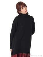 ・2Wayタートルニットチュニック/Navy