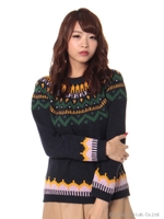 【dazzlin】ノルディック柄ニット/アイボリー