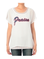 カットソー+ストライプタンクセット/レッド系(362)