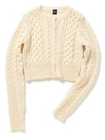 ケーブルショートニットカーデ/ネイビー