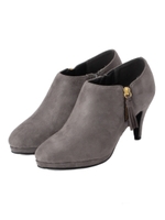 タッセル付きスウェード調ブーティ/ライトグレー(011)