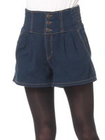 デニムバックレースUPショートパンツ/ブルー