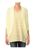 ニットドルマンカーデ+ボーダータンクトップ/イエロー系(031)