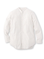 バンドカラードットシャツ/ホワイト(801)