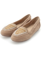 ビーズモカシンフラットシューズ/ブラック(019)