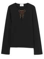 レースアップアンティークTOP/BLACK