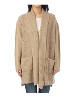 畦編みボリュームトッパーカーディガン/ベージュ(052)