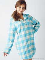 CHECKパイピングスリープワンピース/AQUA