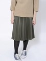 FAUX LEATHER PLEATED SKIRT/オリーブ