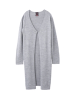 SOLID KNIT LONG JACKET/アッシュ
