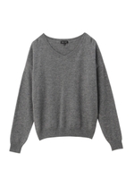 [L]コンパクトVネックニット/ライトパープル (081)