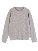 アンゴラケーブルニット/ホワイト/ブラック