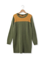 エルボーパッチ付ニットワンピース/グリーン(022)